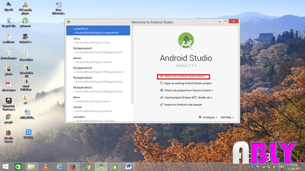 open android studio
